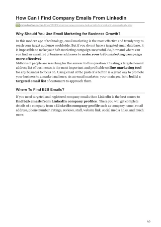 how can i find company emails from linkedin