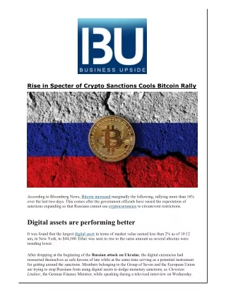 rise in specter of crypto sanctions cools bitcoin