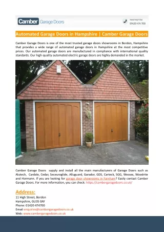 automated garage doors in hampshire camber garage