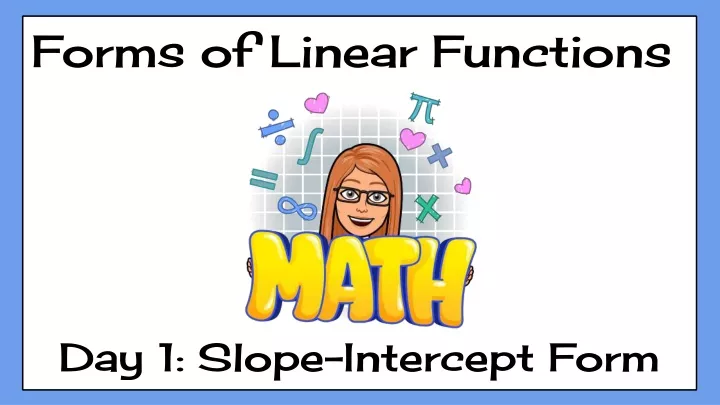 forms of linear functions