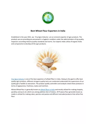 Best Wheat Flour Exporters in India