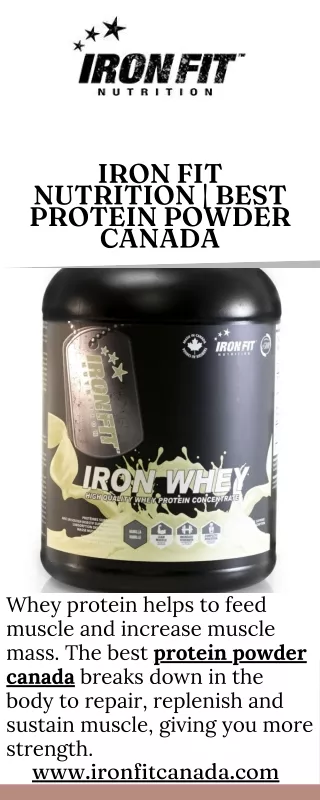 Iron Fit Nutrition  Best Protein Powder Canada