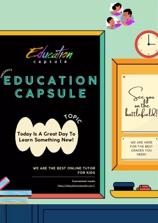 Best Online Tutor for kids | Education Capsule