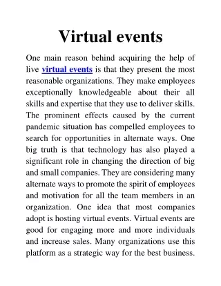 virtual events