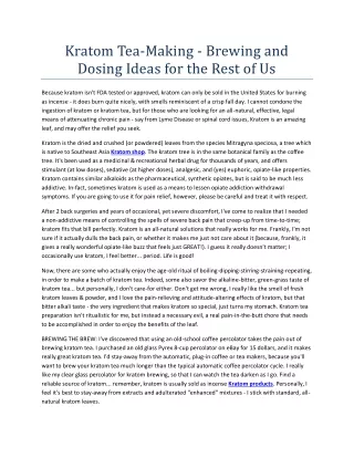 kratom tea making brewing and dosing ideas