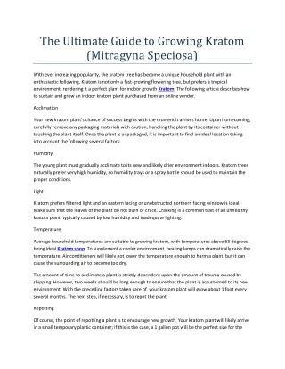 the ultimate guide to growing kratom mitragyna