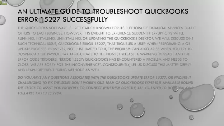 an ultimate guide to troubleshoot quickbooks error 15227 successfully