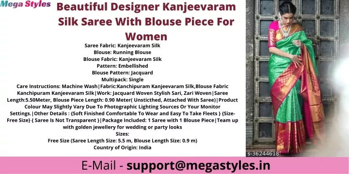 beautiful designer kanjeevaram silk saree with
