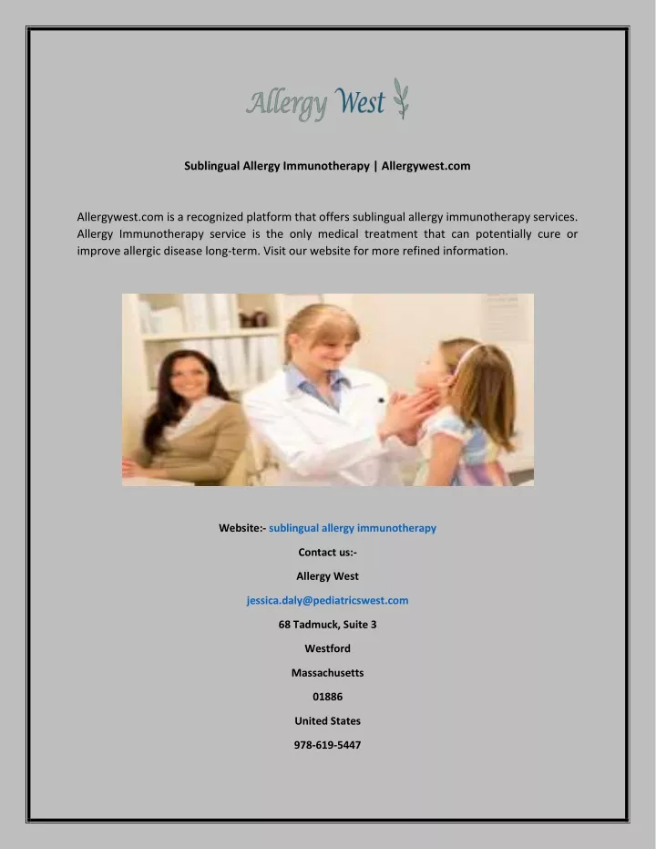 sublingual allergy immunotherapy allergywest com