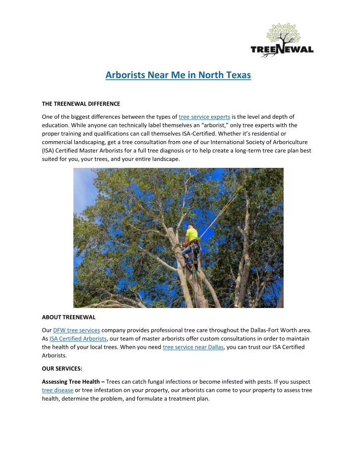 arborists near me in north texas