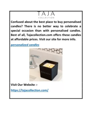 Personalized Candles  Tajacollection.com