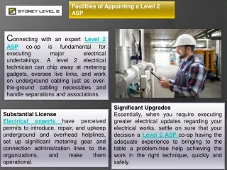 facilities of appointing a level 2 asp