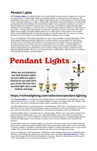 Pendant Lights