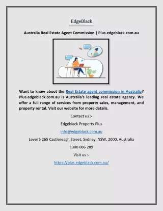 Australia Real Estate Agent Commission | Plus.edgeblack.com.au