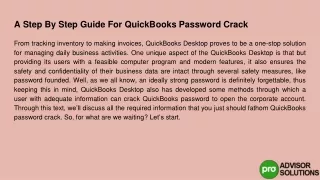 a step by step guide for quickbooks password crack