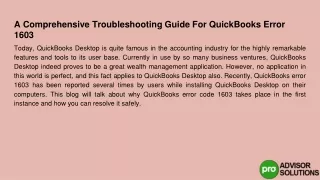 a comprehensive troubleshooting guide for quickbooks error 1603