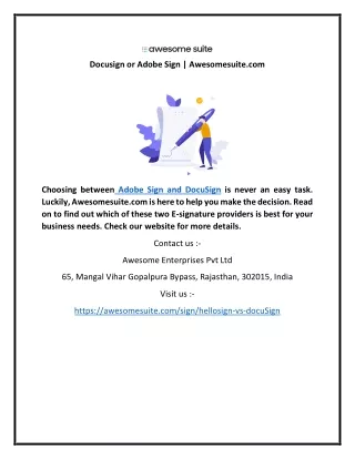 docusign or adobe sign awesomesuite com