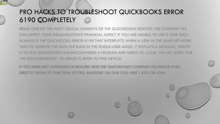 pro hacks to troubleshoot quickbooks error 6190 completely