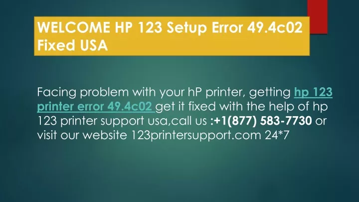 welcome hp 123 setup error 49 4c02 fixed usa