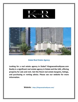 Dubai Real Estate Agency | Kingswoodrealtyuae.com