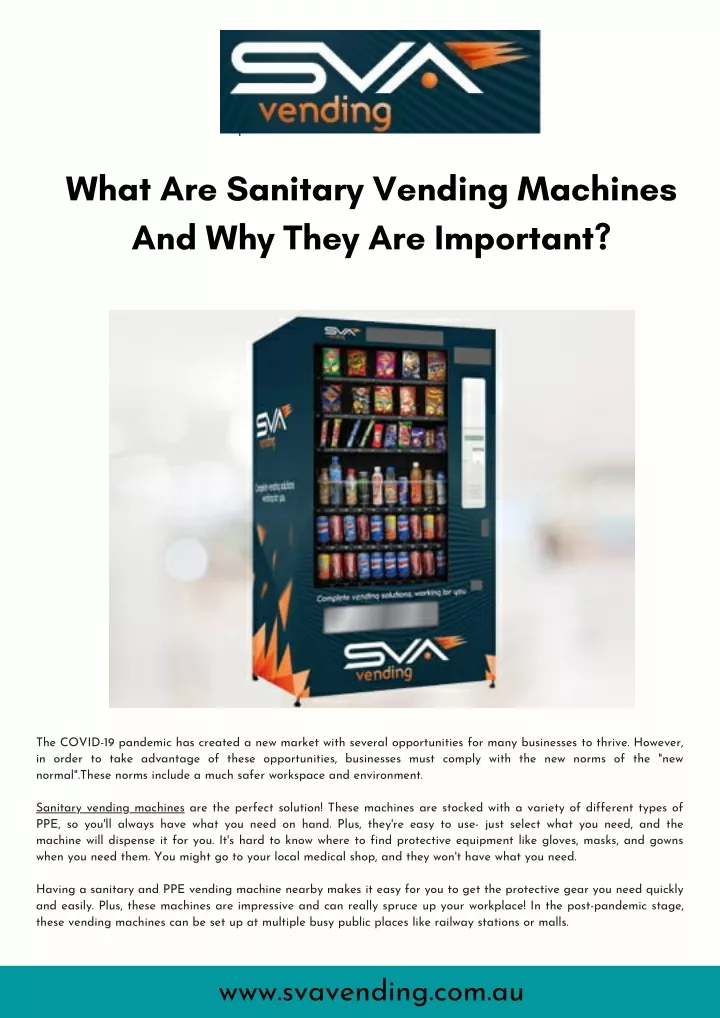 what are sanitary vending machines and why they