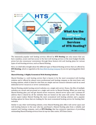 the immensely popular web hosting services