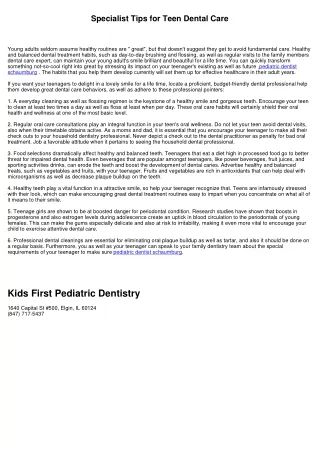 Expert Tips for Teen Dental Care