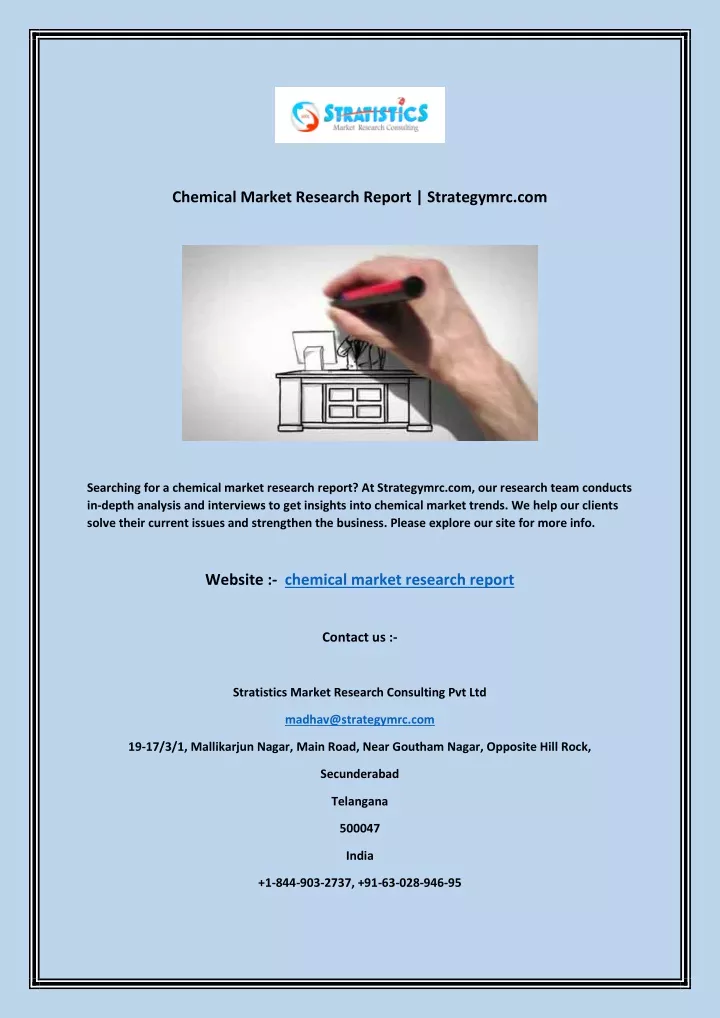 chemical market research report strategymrc com