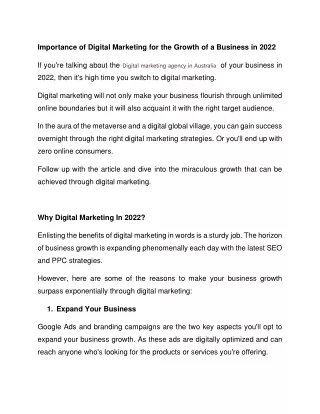 importance of digital marketing for the growth