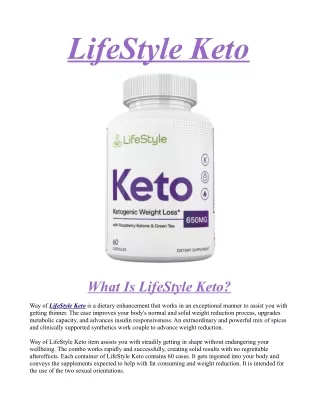 Exclusive LifeStyle Keto Avoid Risk Warnings