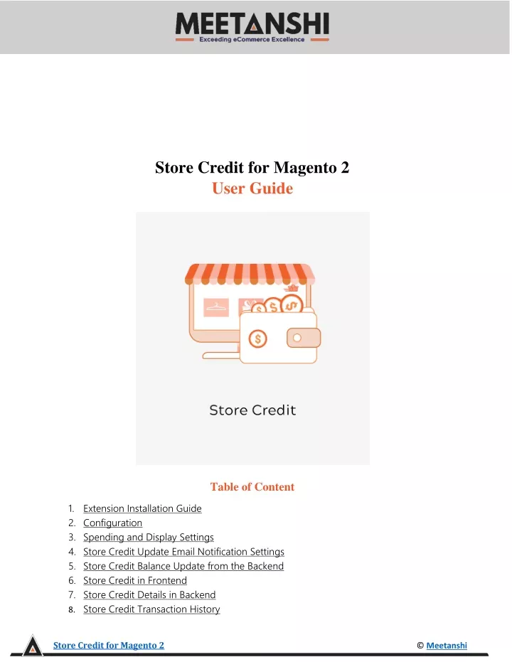 store credit for magento 2 user guide