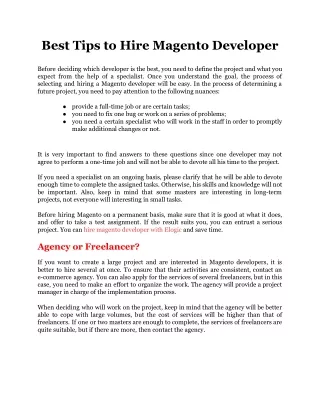 best tips to hire magento developer