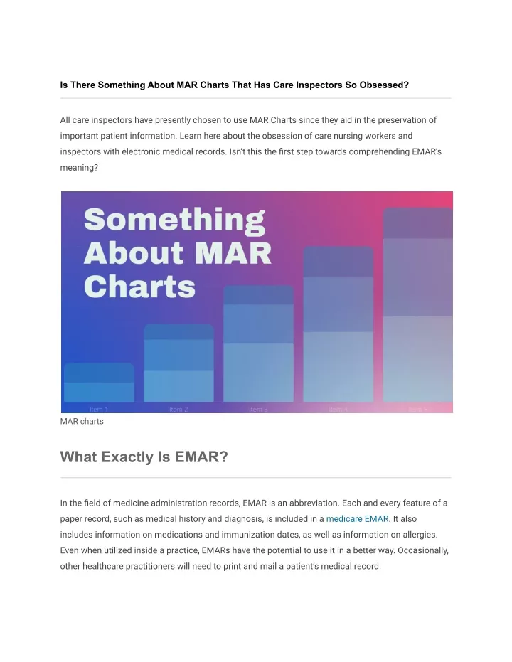 is there something about mar charts that has care