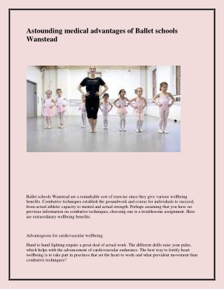 astounding medical advantages of ballet schools