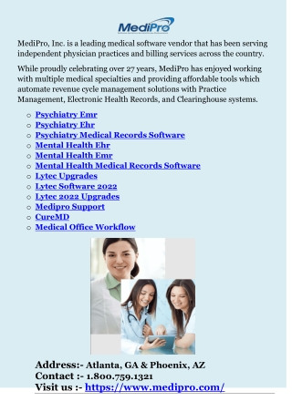 medipro inc is a leading medical software vendor