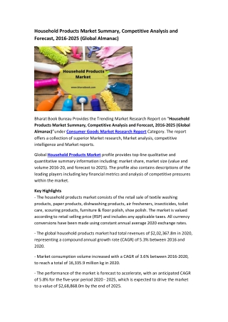 household products market summary competitive