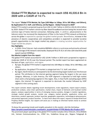 global ftth market is expected to reach