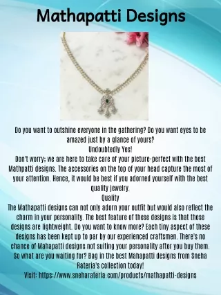 mathapatti designs