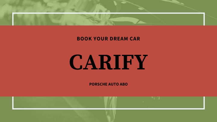 book your dream car carify