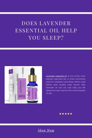 Does lavender essential oil help you sleep