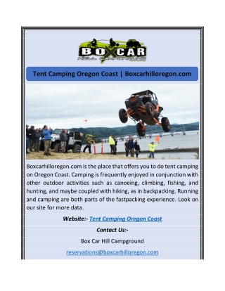 Tent Camping Oregon Coast | Boxcarhilloregon.com