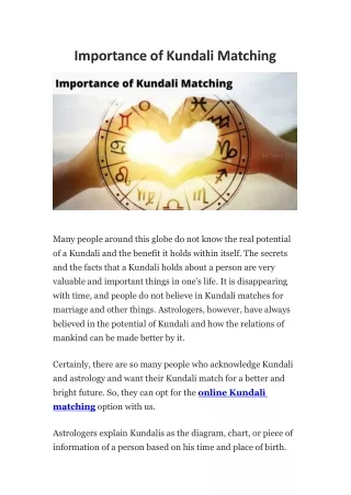 Importance of Kundali Matching