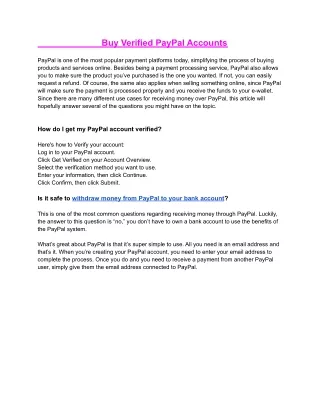 Buy Verified PayPal Accounts