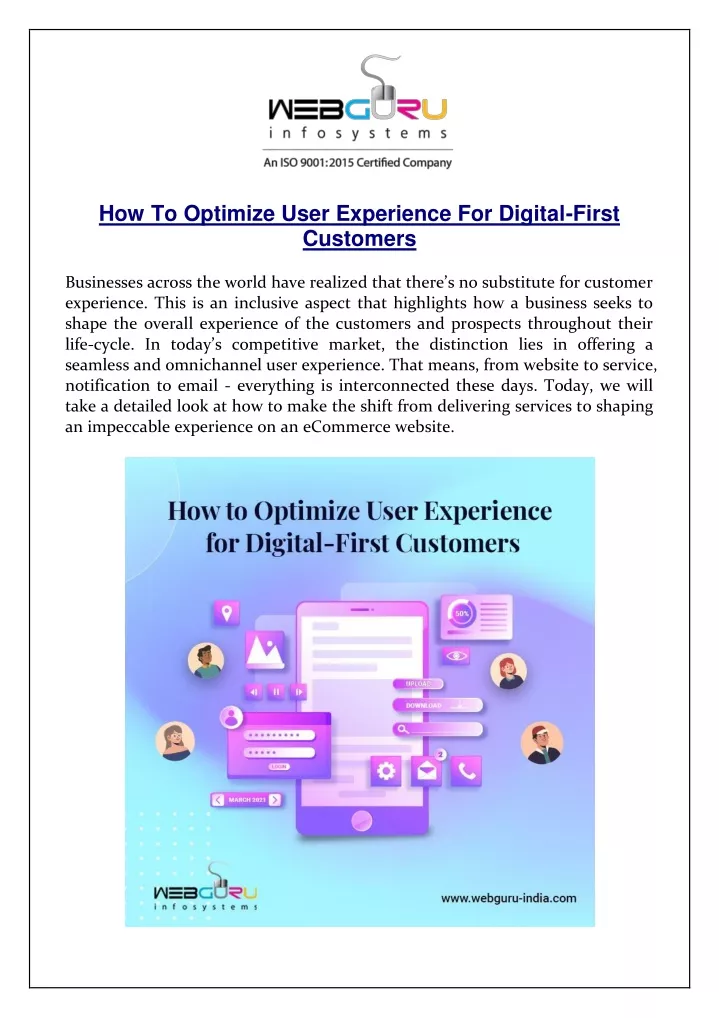 how to optimize user experience for digital first