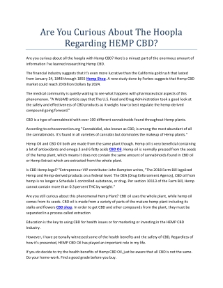 are you curious about the hoopla regarding hemp