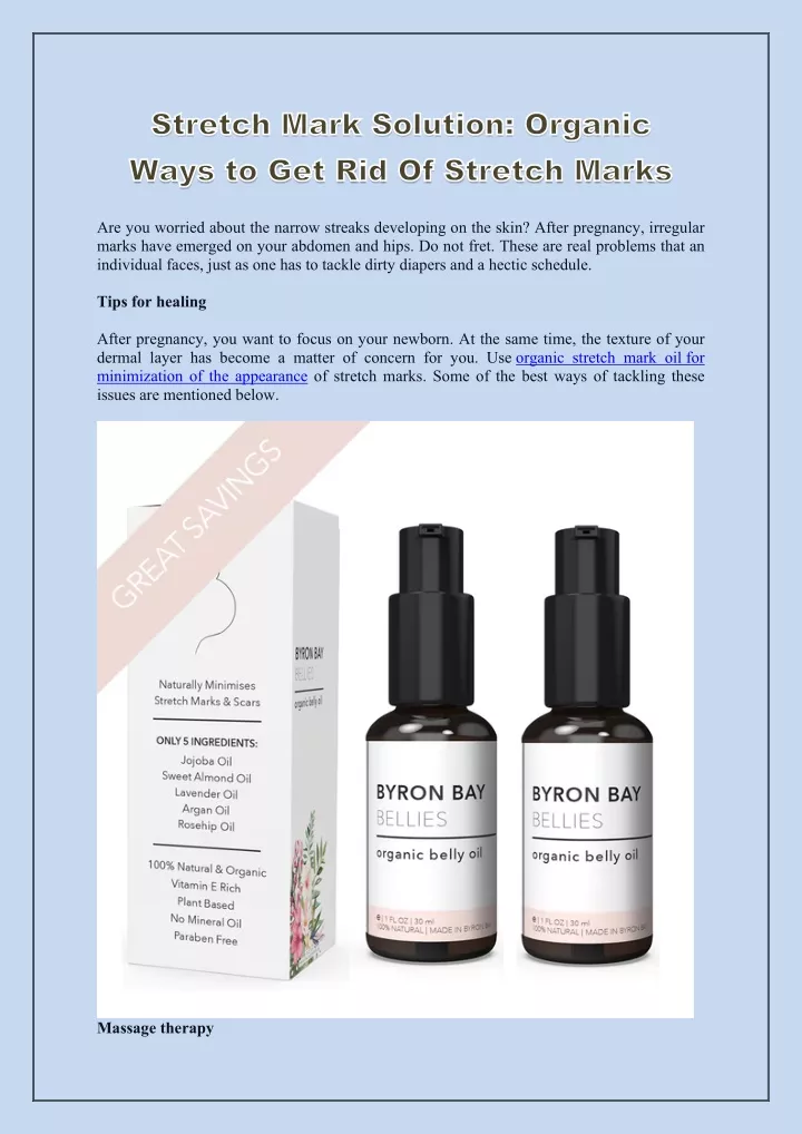 stretch mark solution organic ways