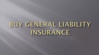 Buy General Liability insurance