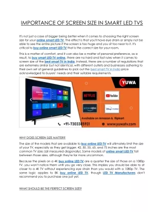importance of screen size in smart led tvs