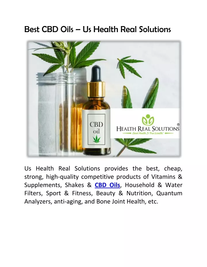 best cbd oils us health real solutions