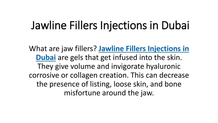 jawline fillers injections in dubai